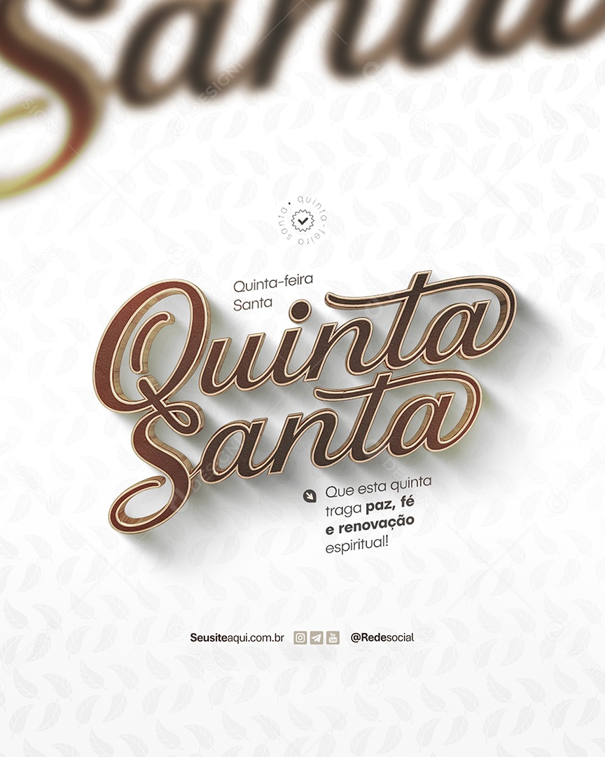 Quinta Feira Santa Que Está Quinta Traga Paz Fé e Renovação Espiritual Social Media PSD Editável