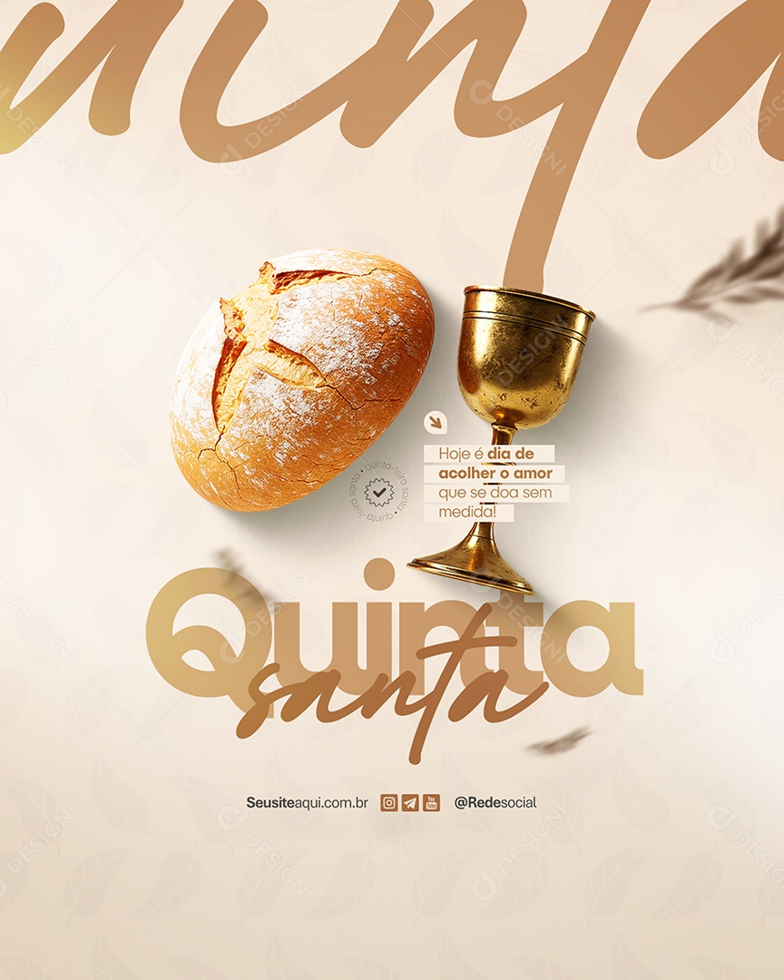 Quinta Santa Hoje é Dia de Acolher o Amor Social Media PSD Editável