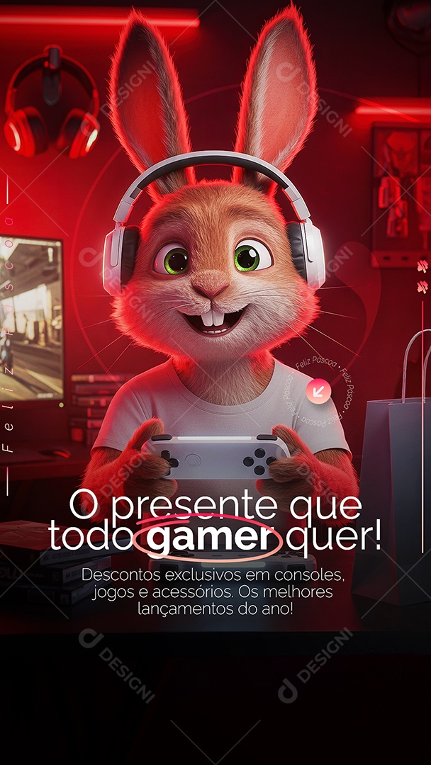 Story Loja de Eletrônicos O Presente Que Todo Gamer Quer Social Media PSD Editável