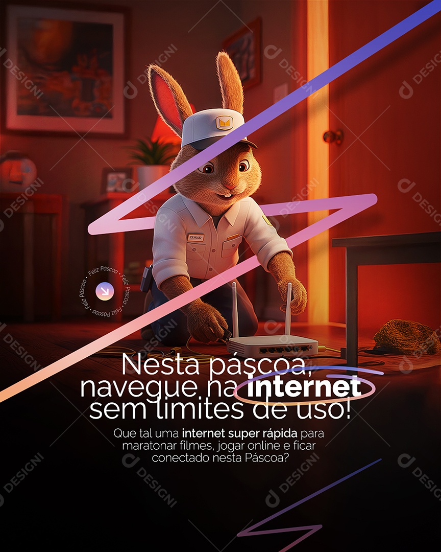 Loja de Eletrônicos Nesta Páscoa Navegue Na Internet Sem Limitesde Uso Social Media PSD Editável