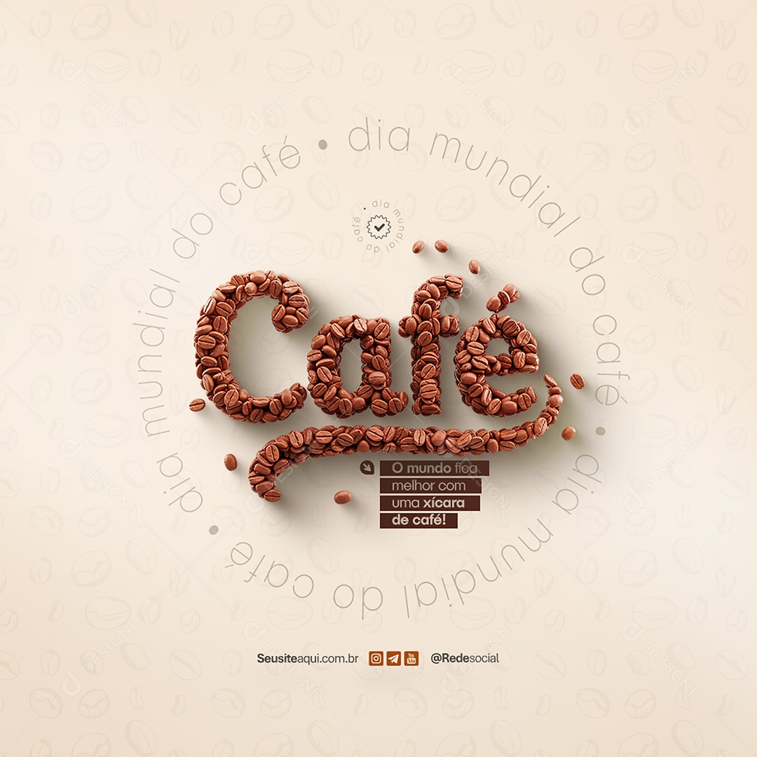 Social Media Dia Mundial do Café PSD Editável