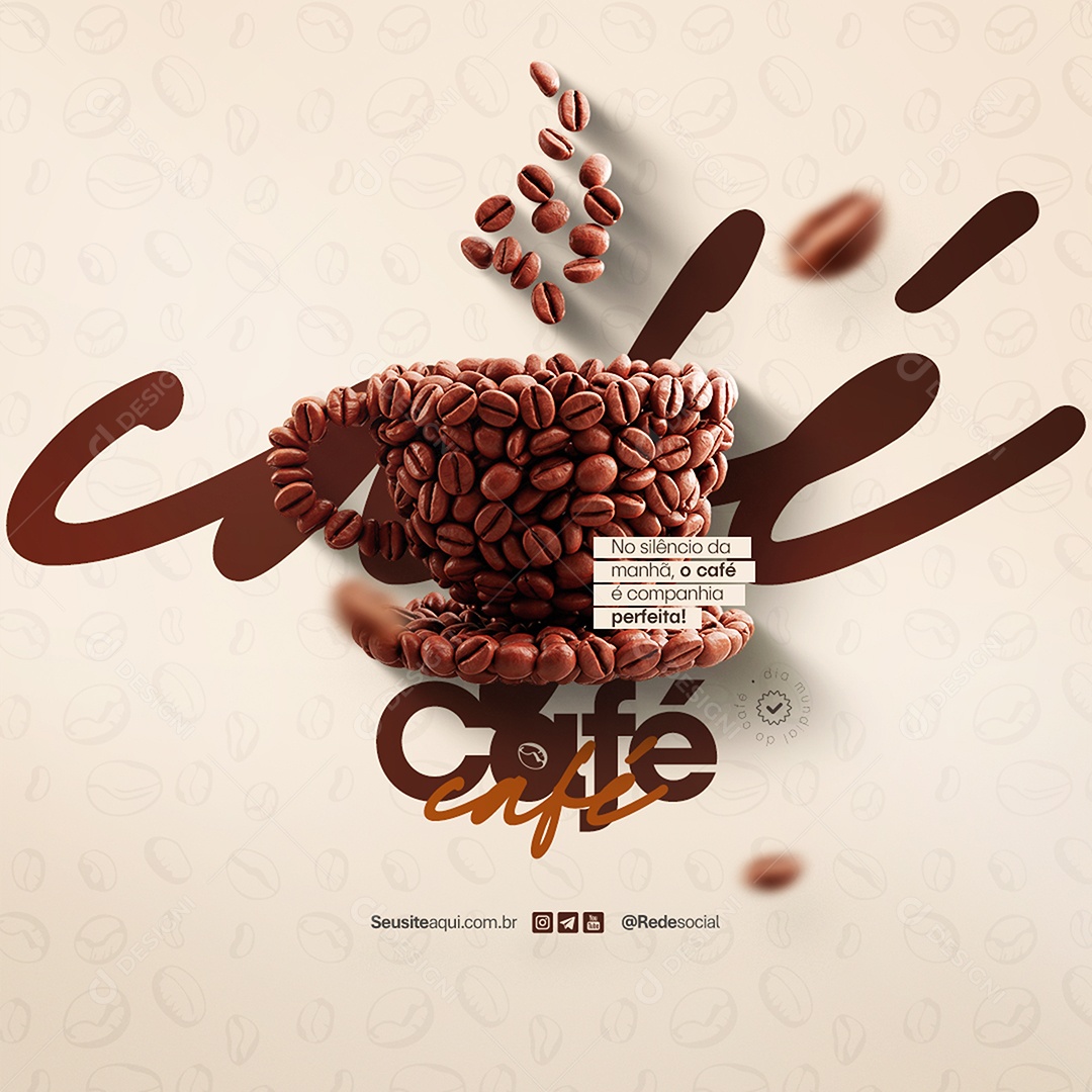 Social Media Dia Mundial do Café PSD Editável