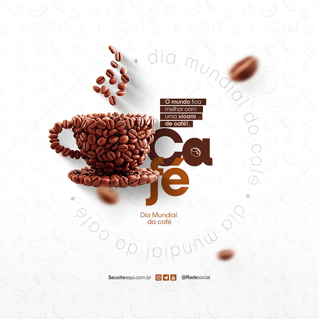 Social Media Dia Mundial do Café PSD Editável