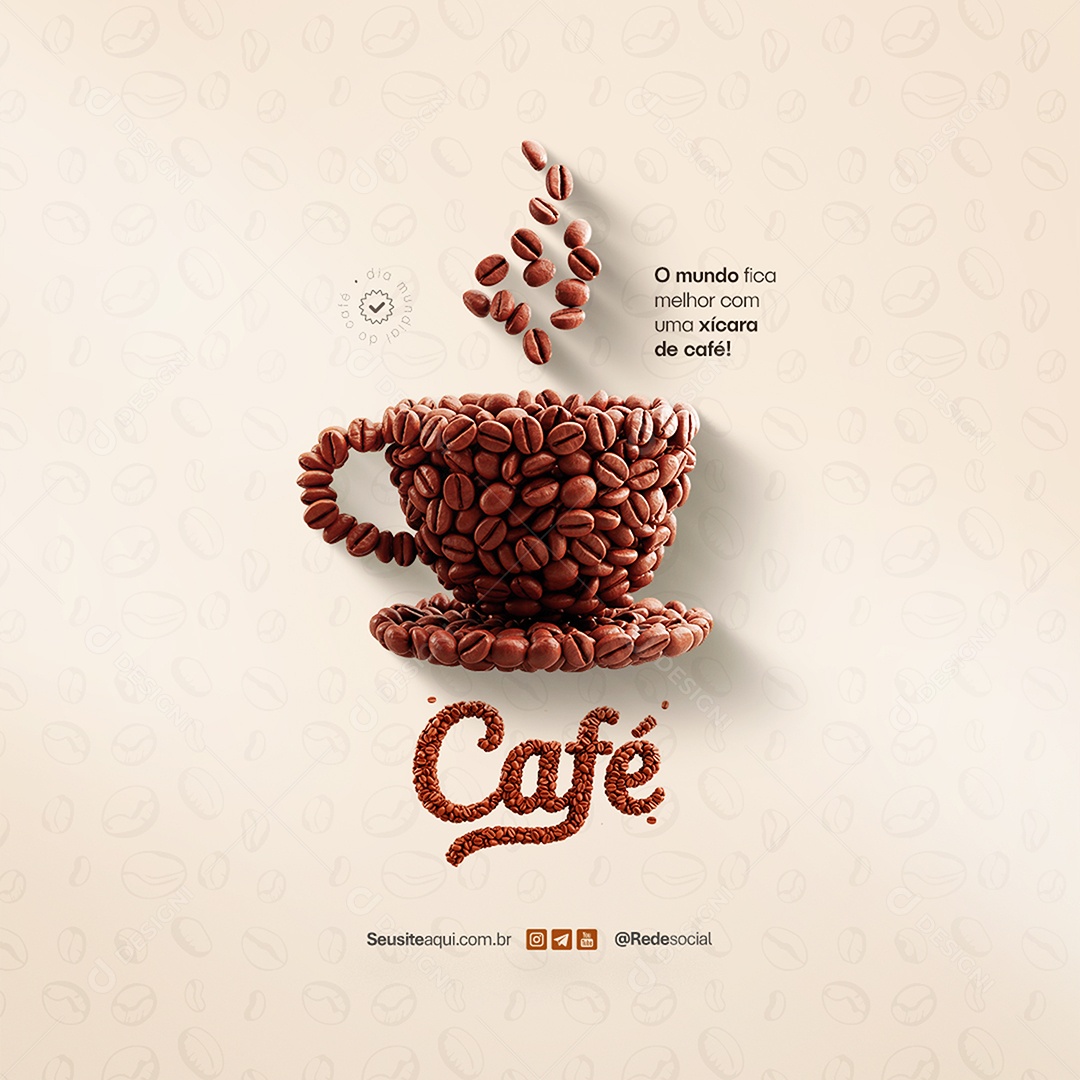 Dia Mundial do Café Social Media PSD Editável