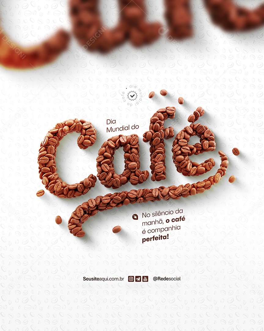 Social Media Dia Mundial do Café PSD Editável