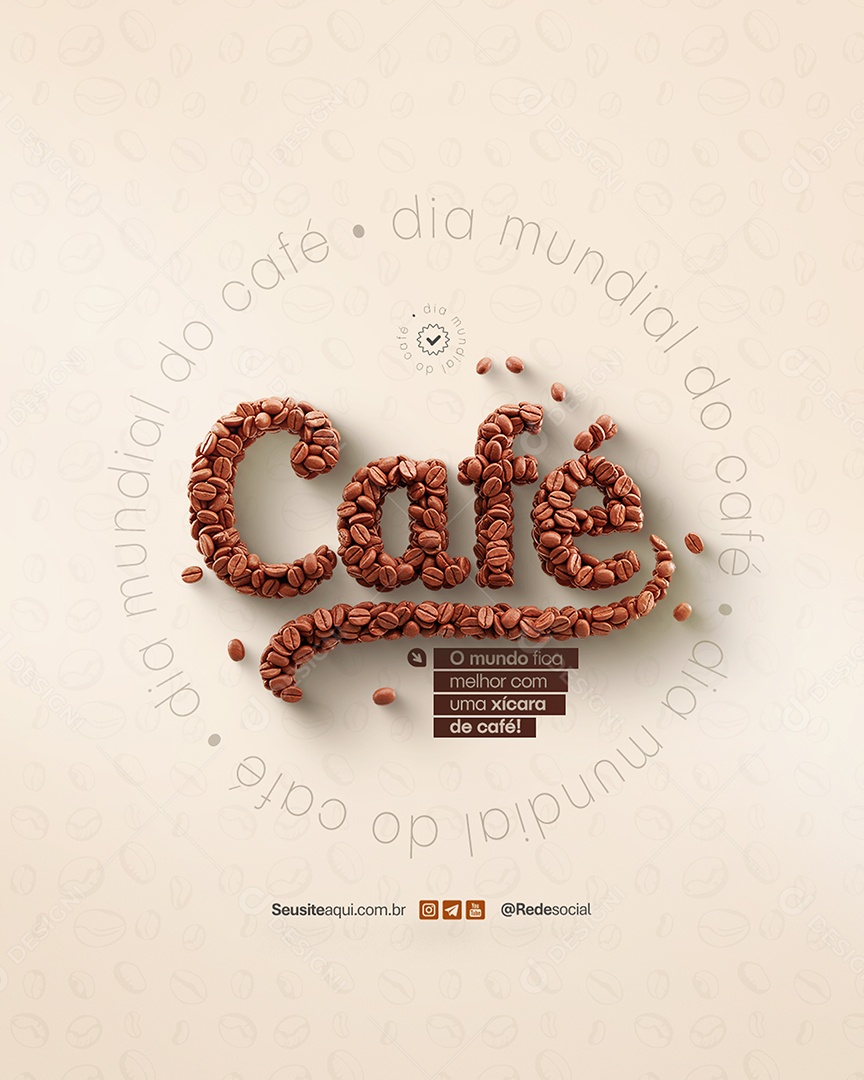 Social Media Dia Mundial do Café PSD Editável