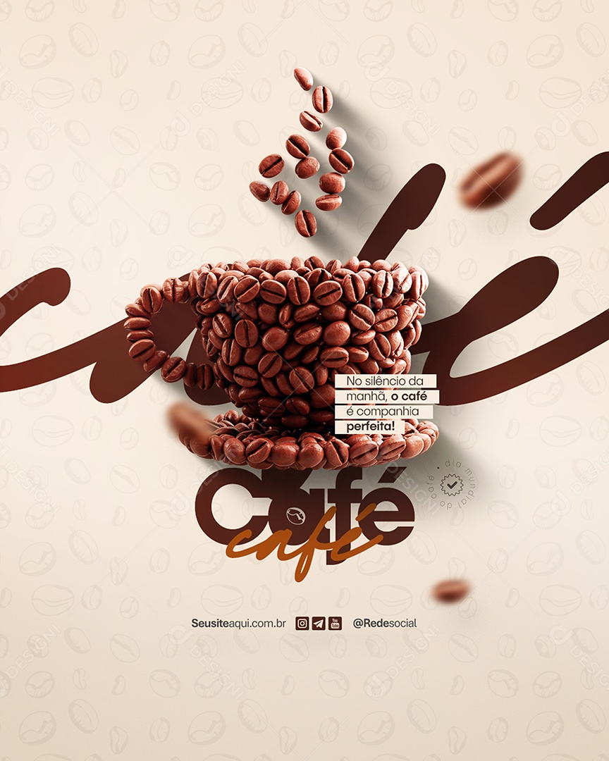 Social Media Dia Mundial do Café PSD Editável