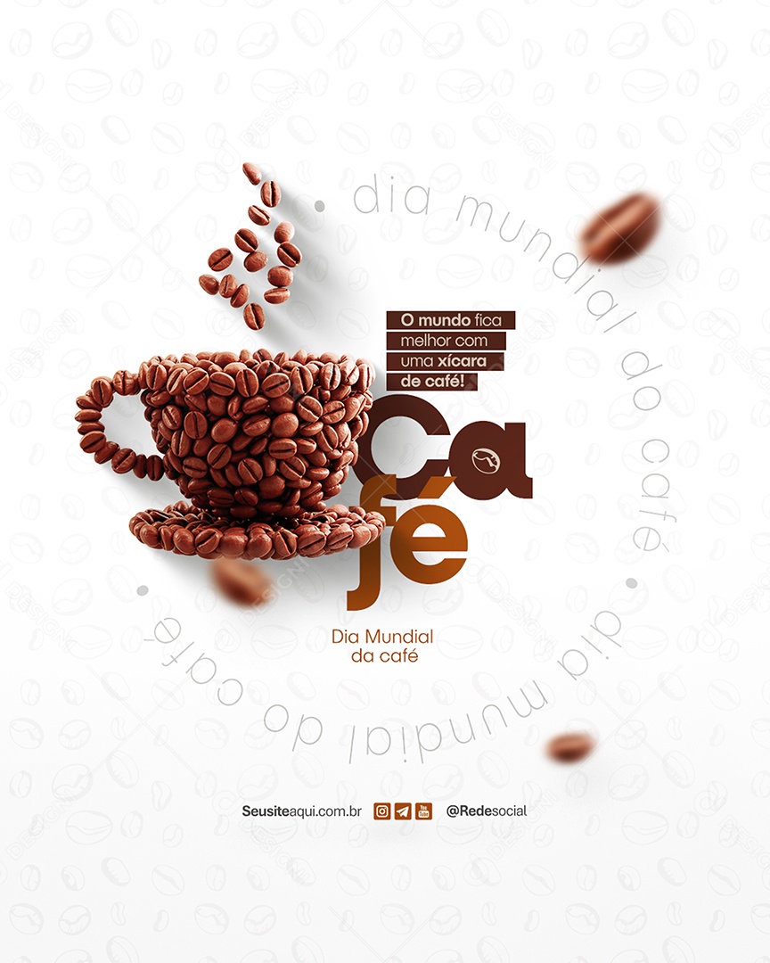 Dia Mundial do Café Social Media PSD Editável