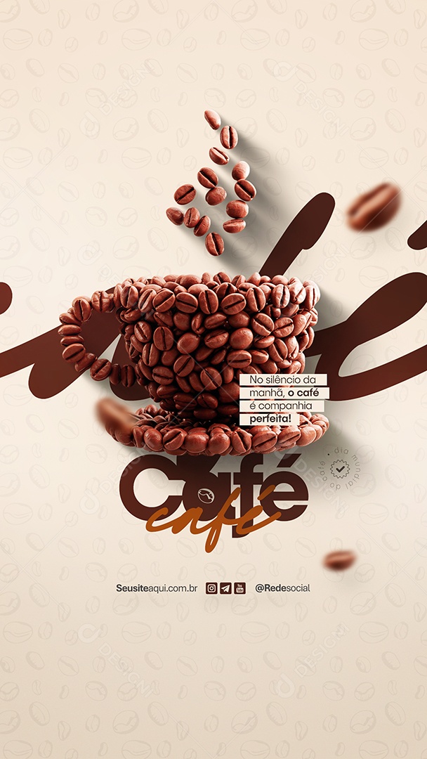Story Social Media Dia Mundial do Café PSD Editável