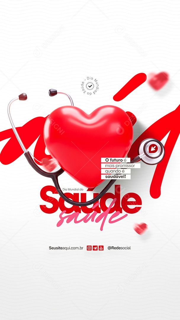 Dia Mundial da Saúde Social Media PSD Editável
