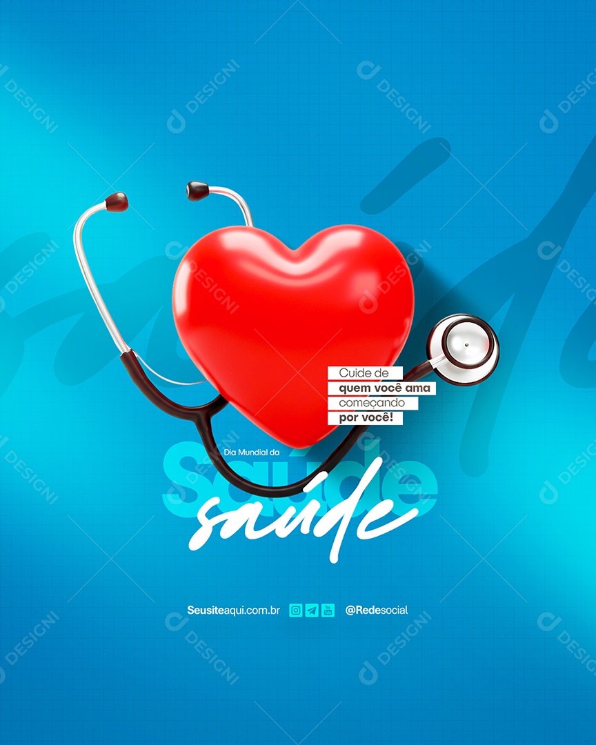 Social Media Dia Mundial da Saúde PSD Editável