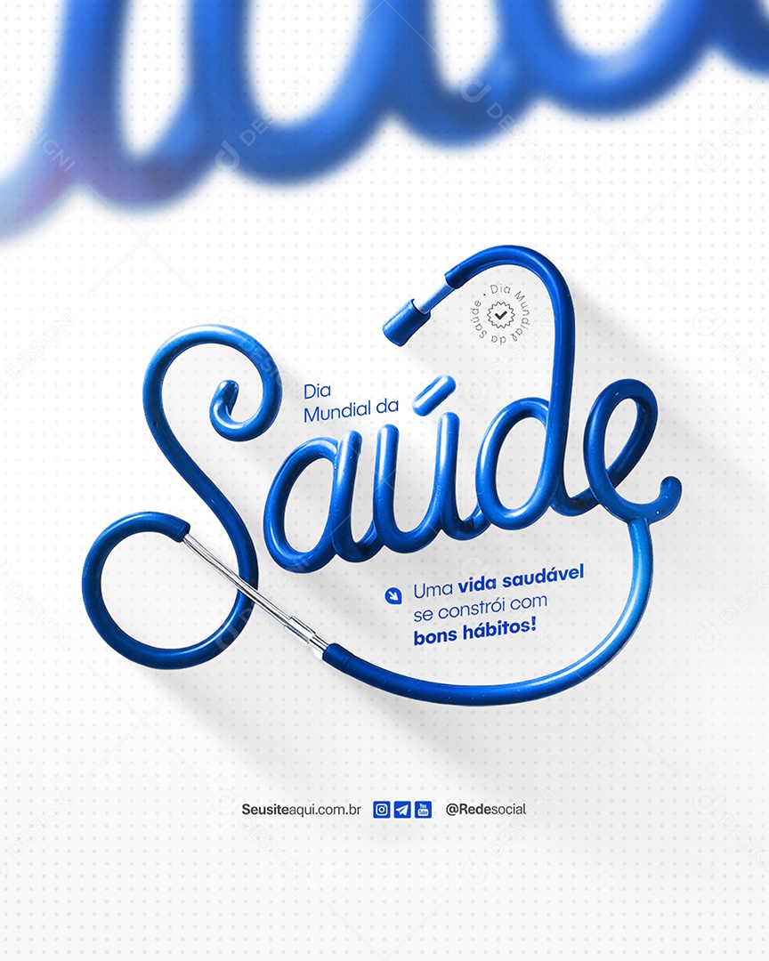 Dia Mundial da Saúde Social Media PSD Editável