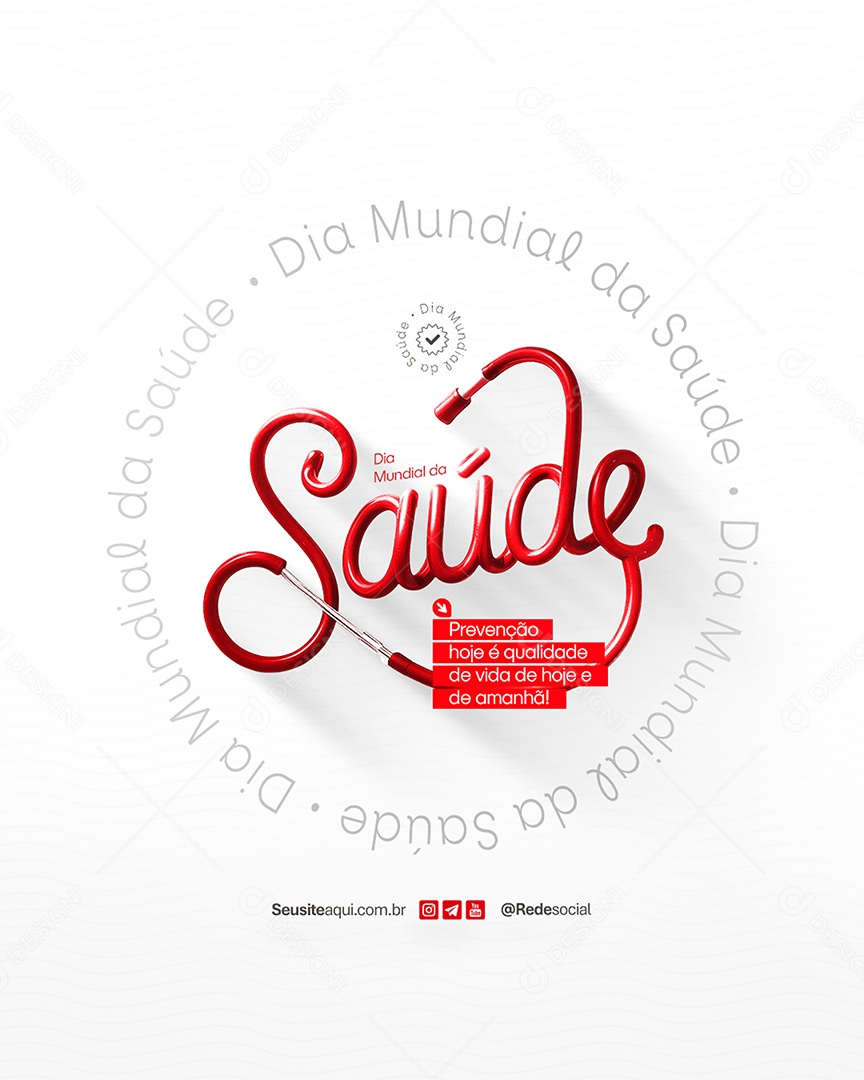 Dia Mundial da Saúde Social Media PSD Editável