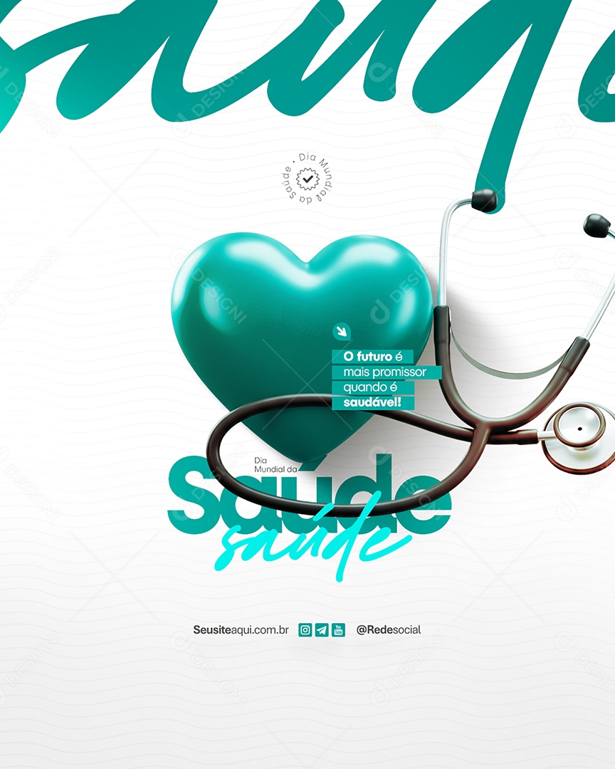 Dia Mundial da Saúde Social Media PSD Editável