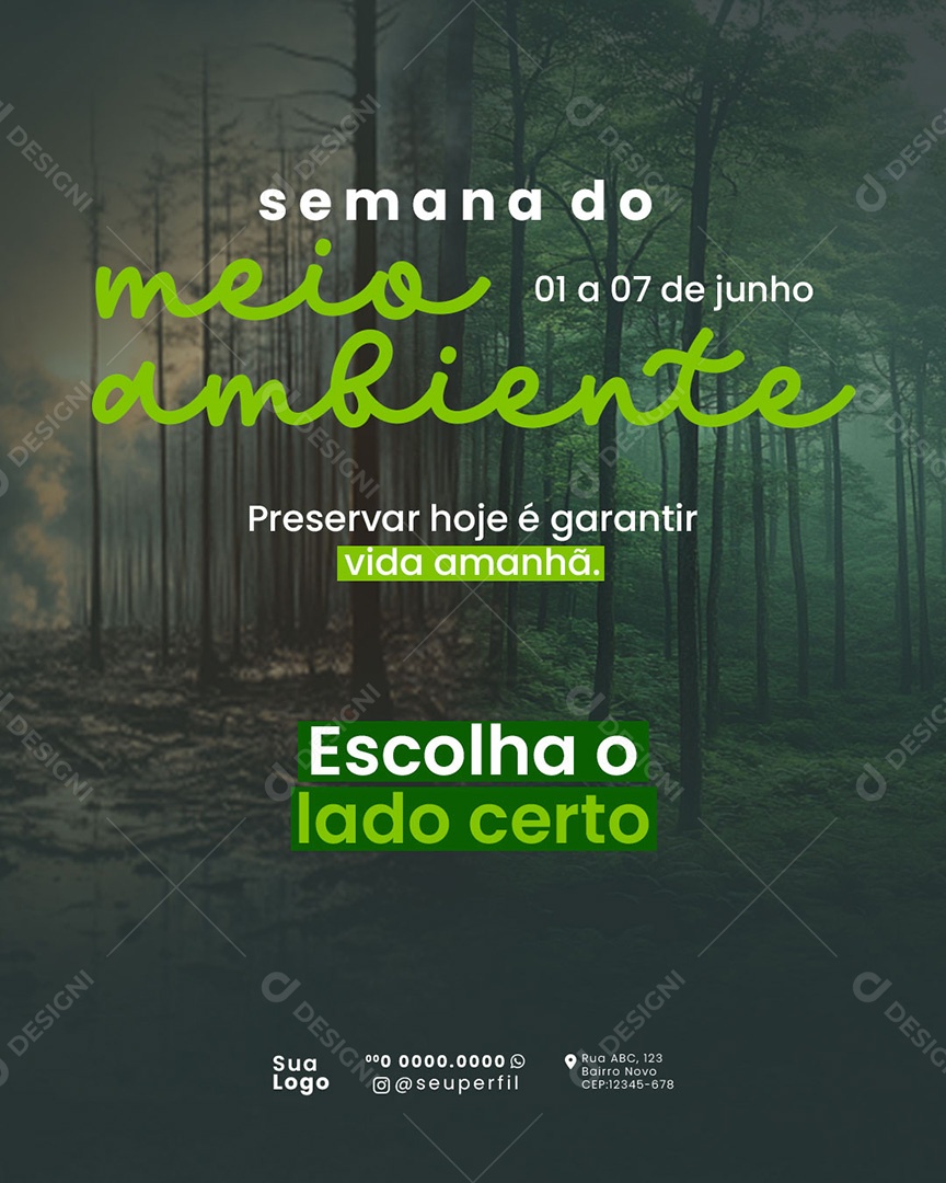 05 de Junho Dia Mundial Do Meio Ambiente Social Media PSD Editável