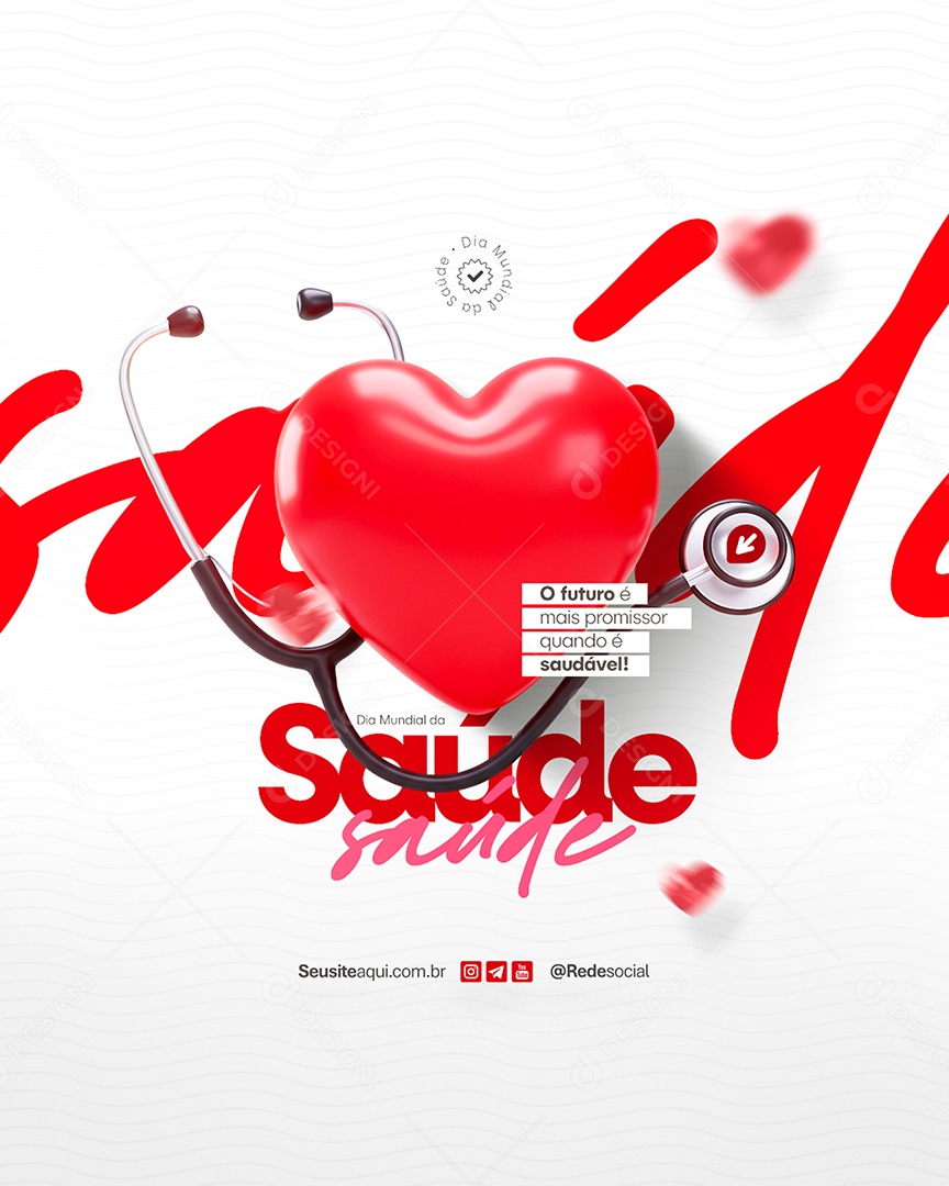 Dia Mundial da Saúde Social Media PSD Editável