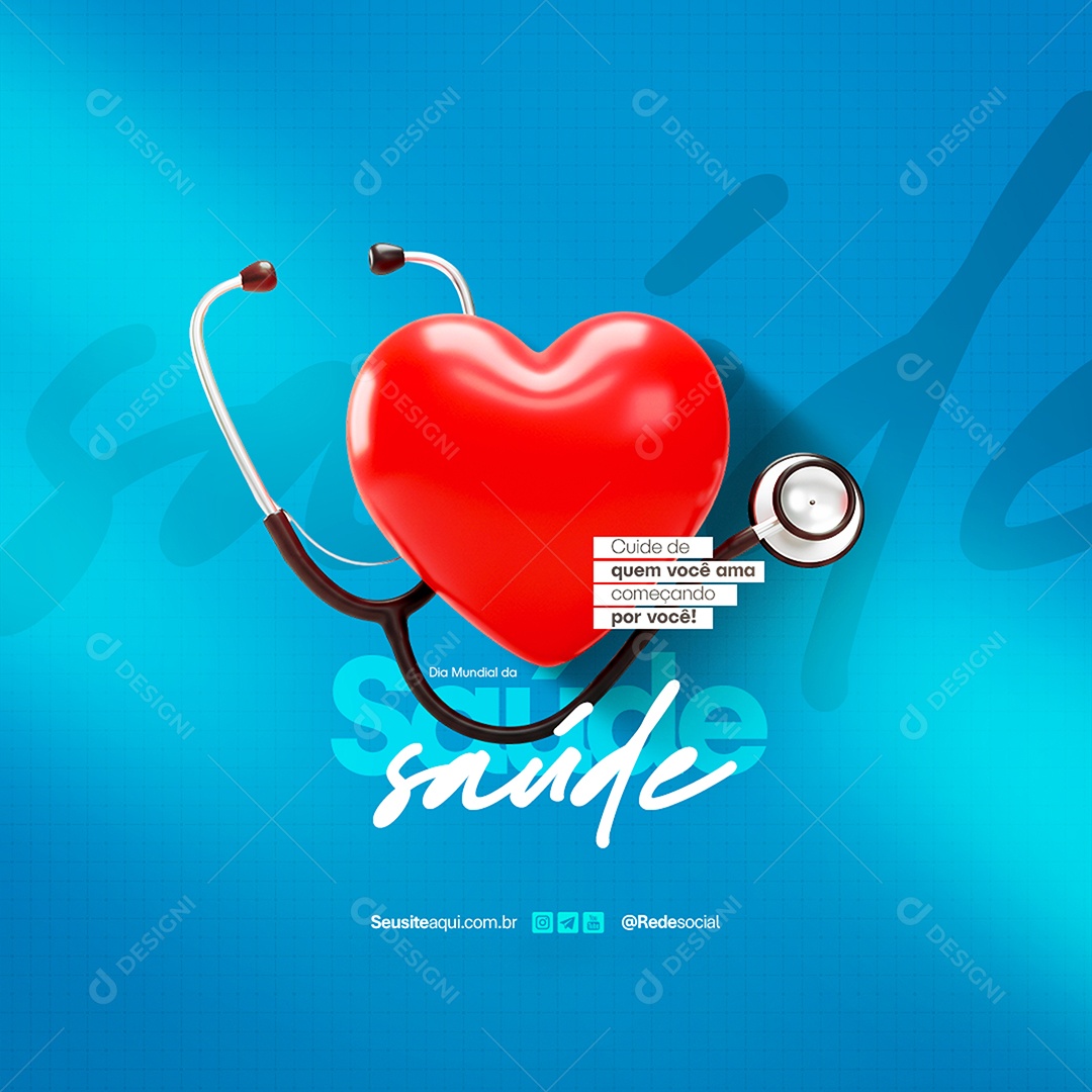 Social Media Dia Mundial da Saúde PSD Editável