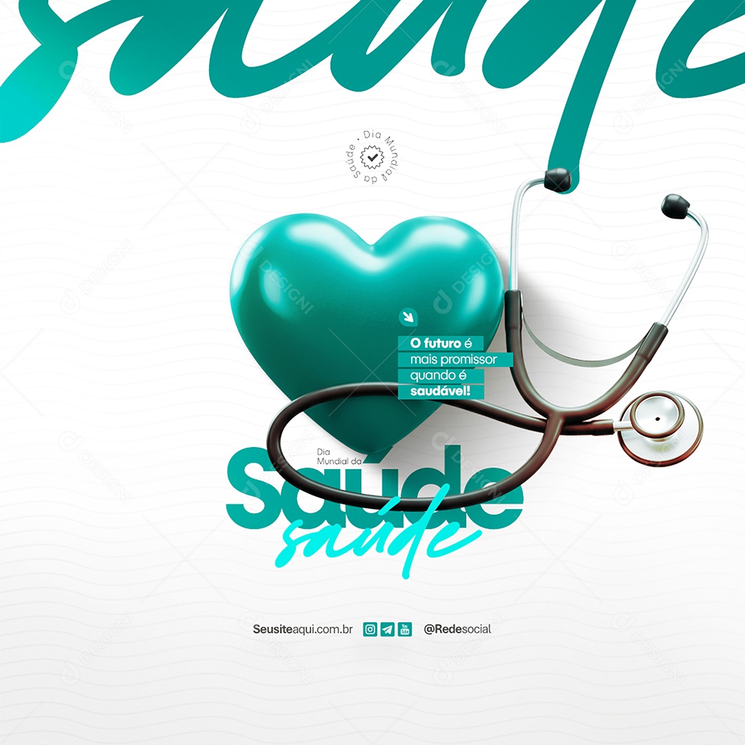 Dia Mundial da Saúde Social Media PSD Editável