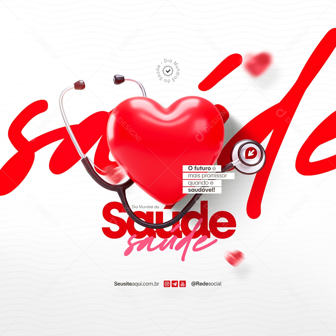 Dia Mundial da Saúde Social Media PSD Editável