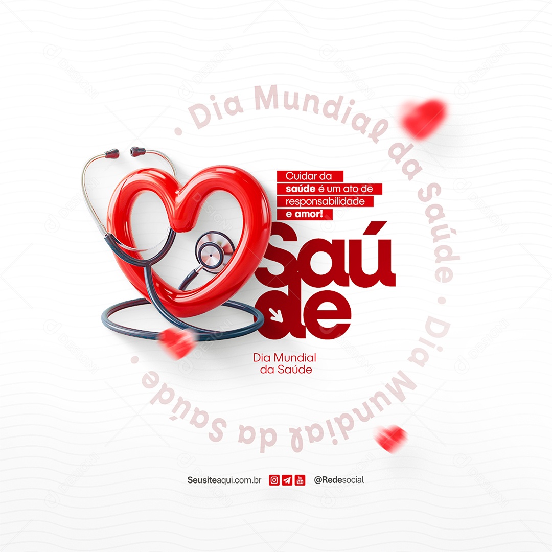 Social Media Dia Mundial da Saúde PSD Editável