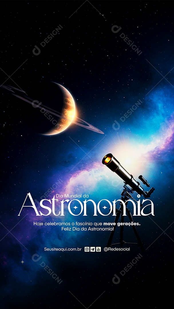 Story Social Media Dia Mundial da Astronomia PSD Editável