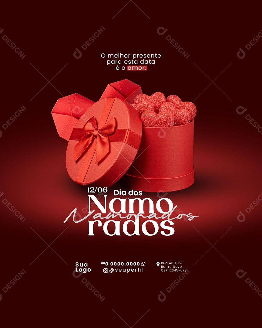 Dia dos Namorados 12 de Junho Social Media PSD Editável