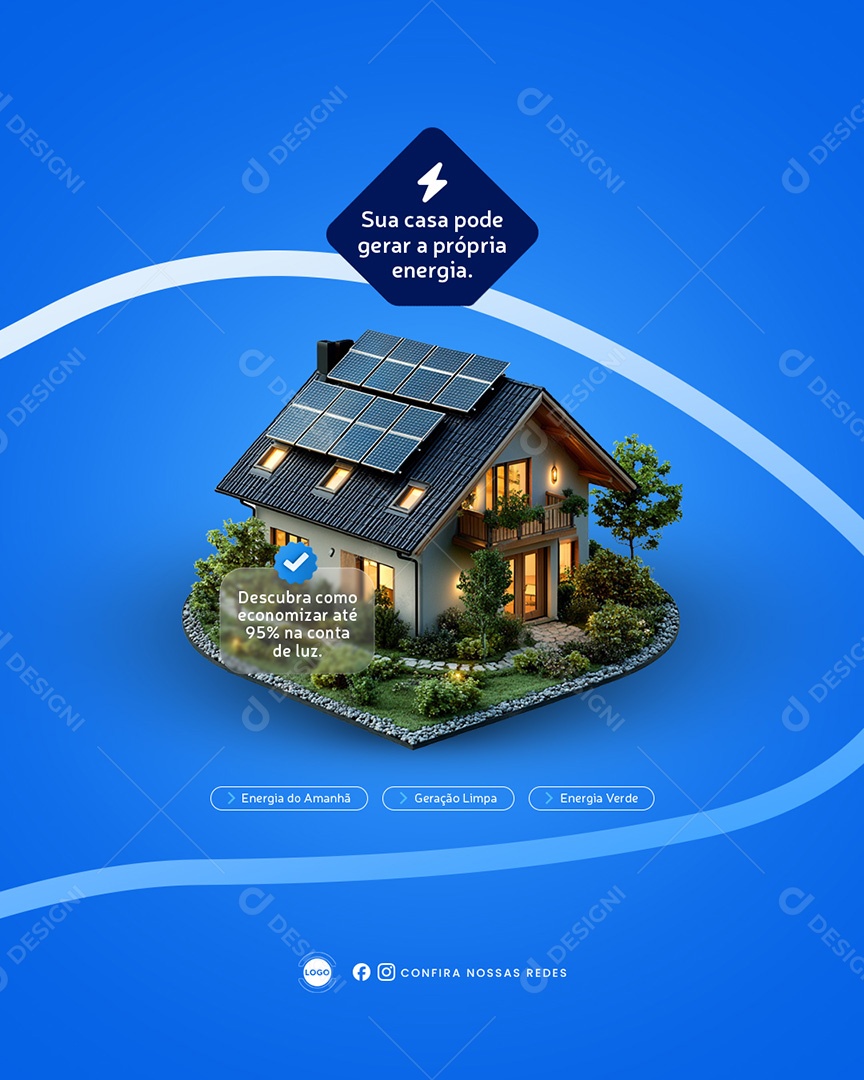 Energia Solar Social Media PSD Editável