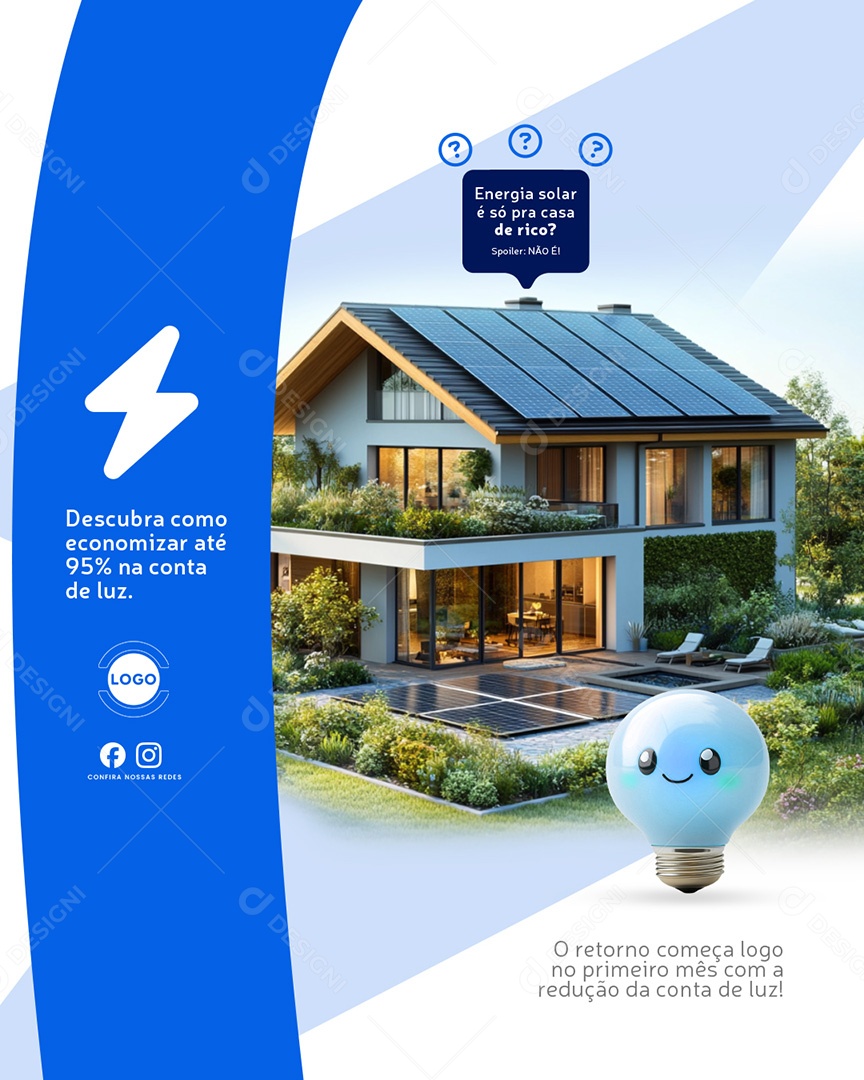 Energia Solar Social Media PSD Editável