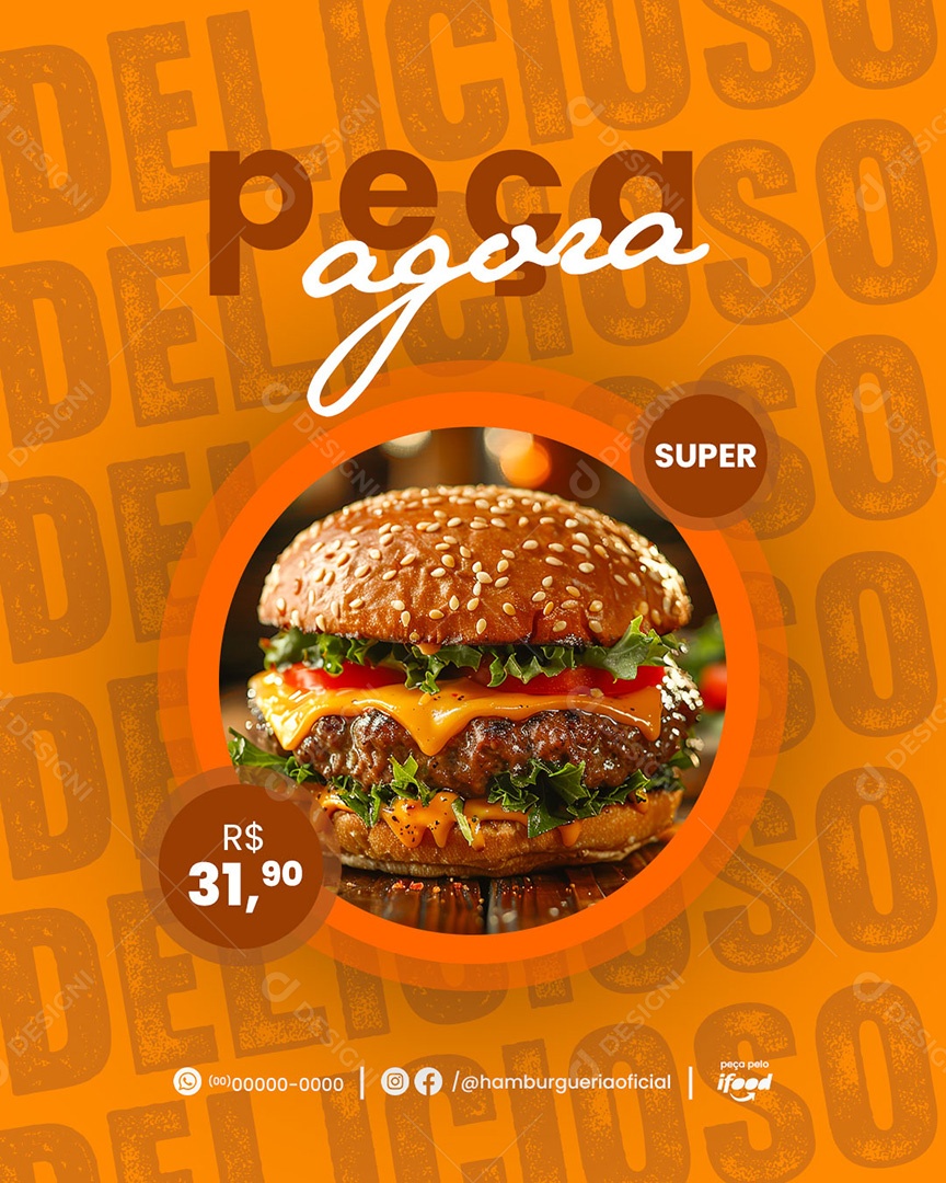 Hamburgueria Hambúrguer Social Media PSD Editável