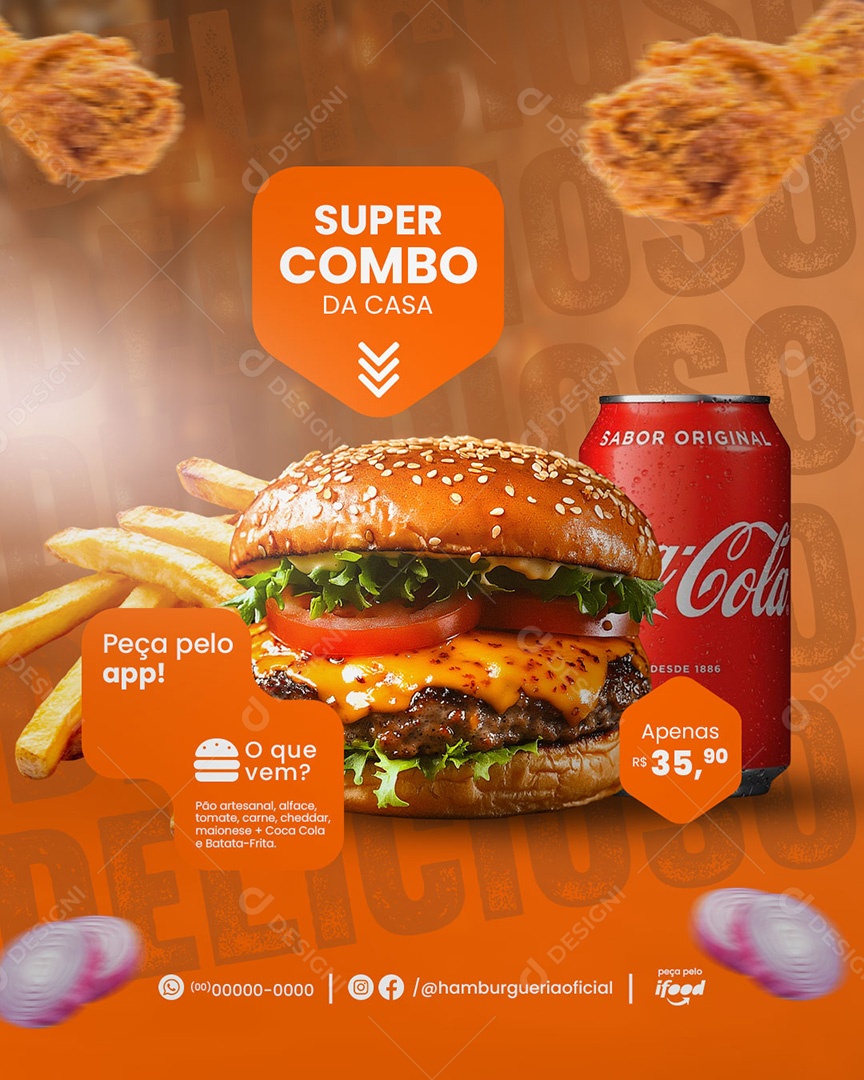 Hamburgueria Hambúrguer Social Media PSD Editável