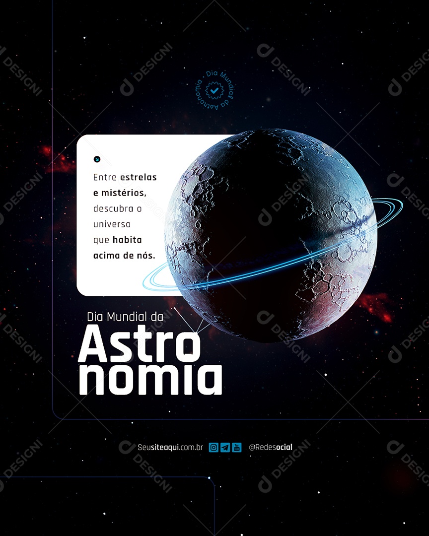 Social Media Dia Mundial da Astronomia PSD Editável