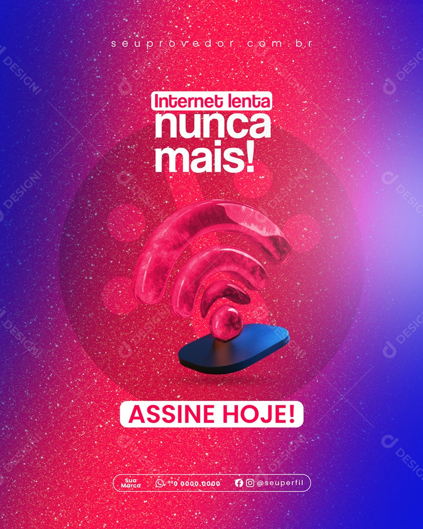 Provedor de Internet Social Media PSD Editável