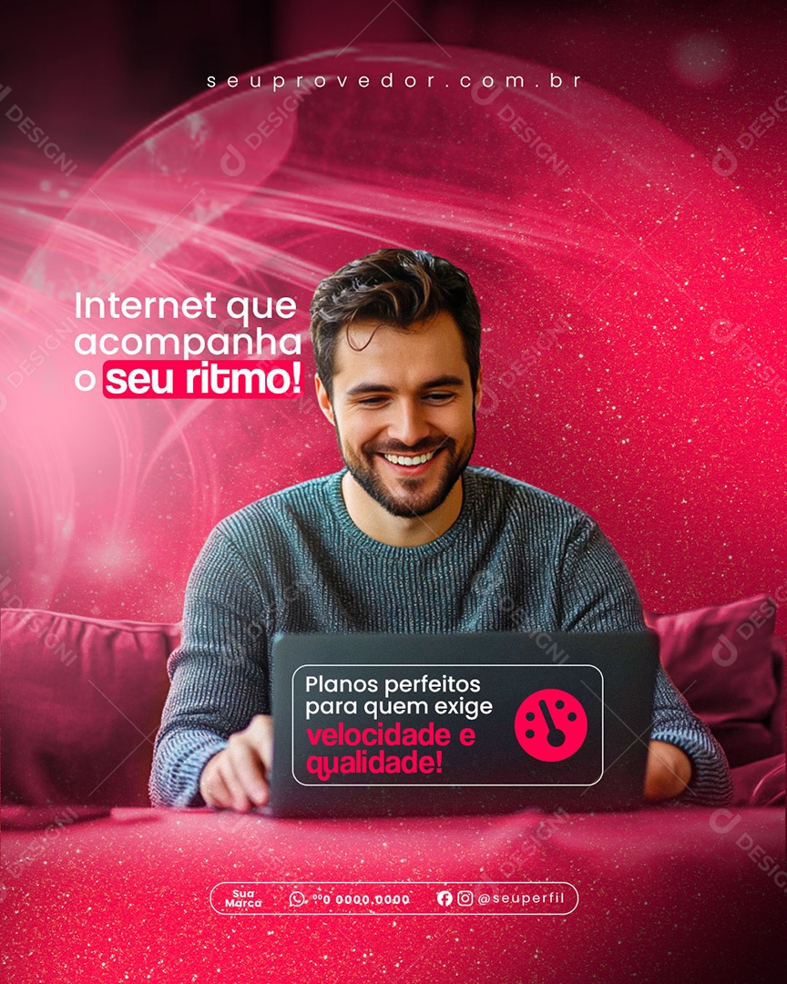 Provedor de Internet Social Media PSD Editável