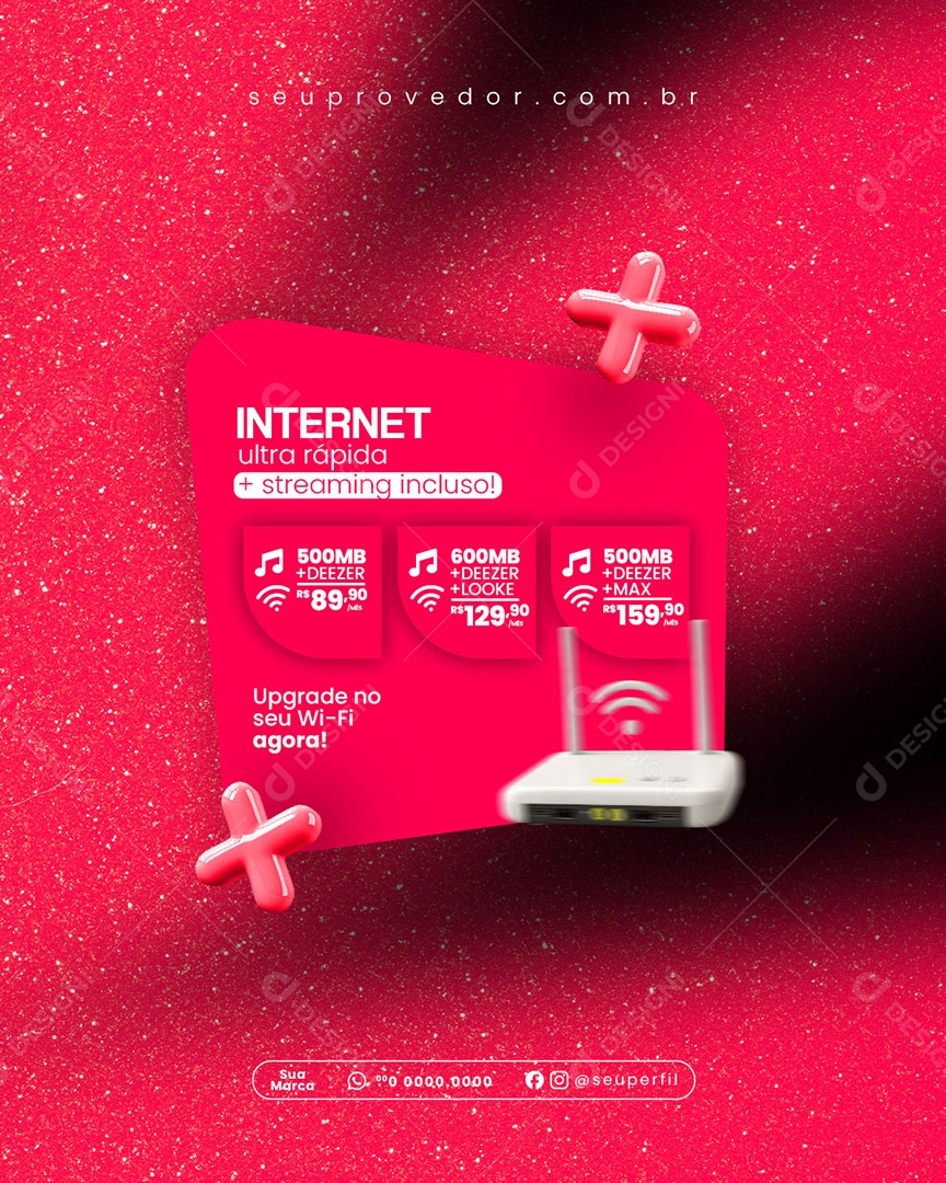 Provedor de Internet Social Media PSD Editável