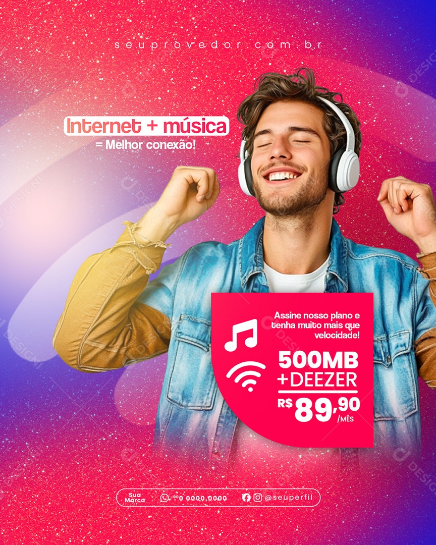 Provedor de Internet Social Media PSD Editável