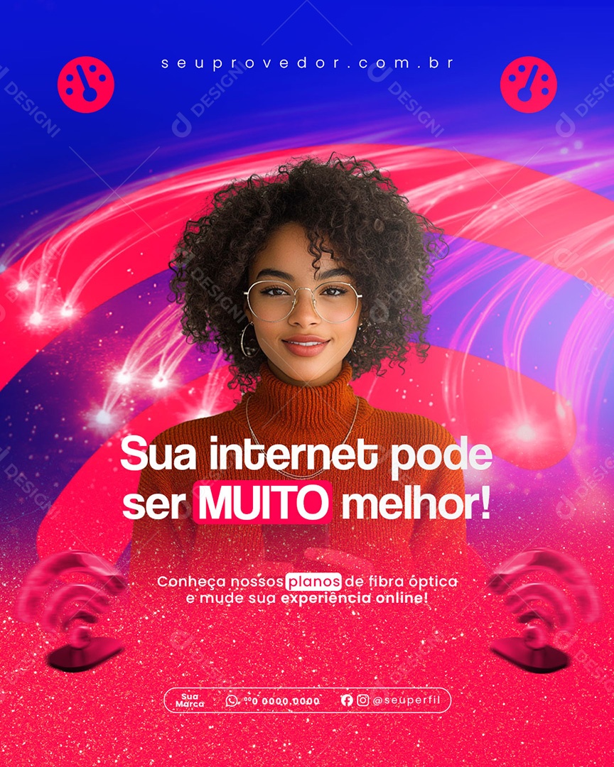 Provedor de Internet Social Media PSD Editável