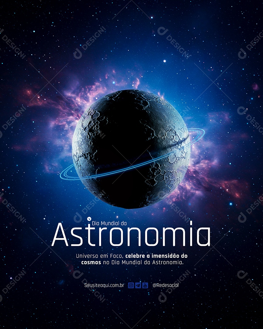 Social Media Dia Mundial da Astronomia PSD Editável