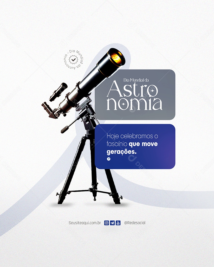 Social Media Dia Mundial da Astronomia PSD Editável