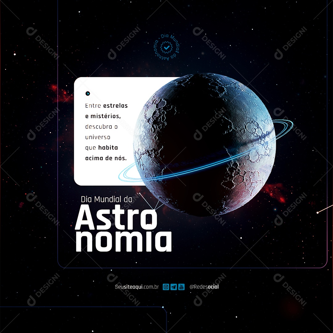 Social Media Dia Mundial da Astronomia PSD Editável