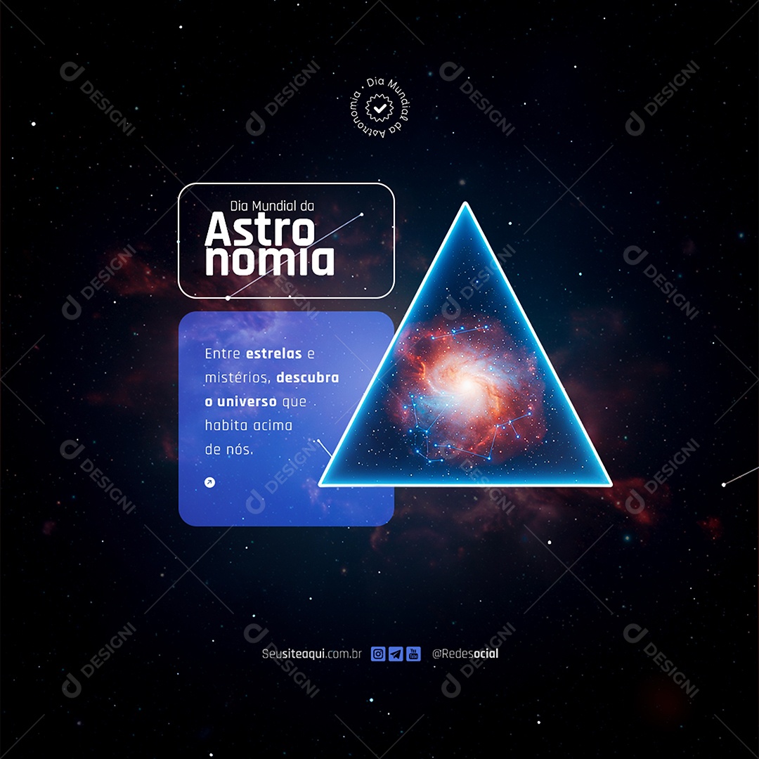 Social Media Dia Mundial da Astronomia PSD Editável