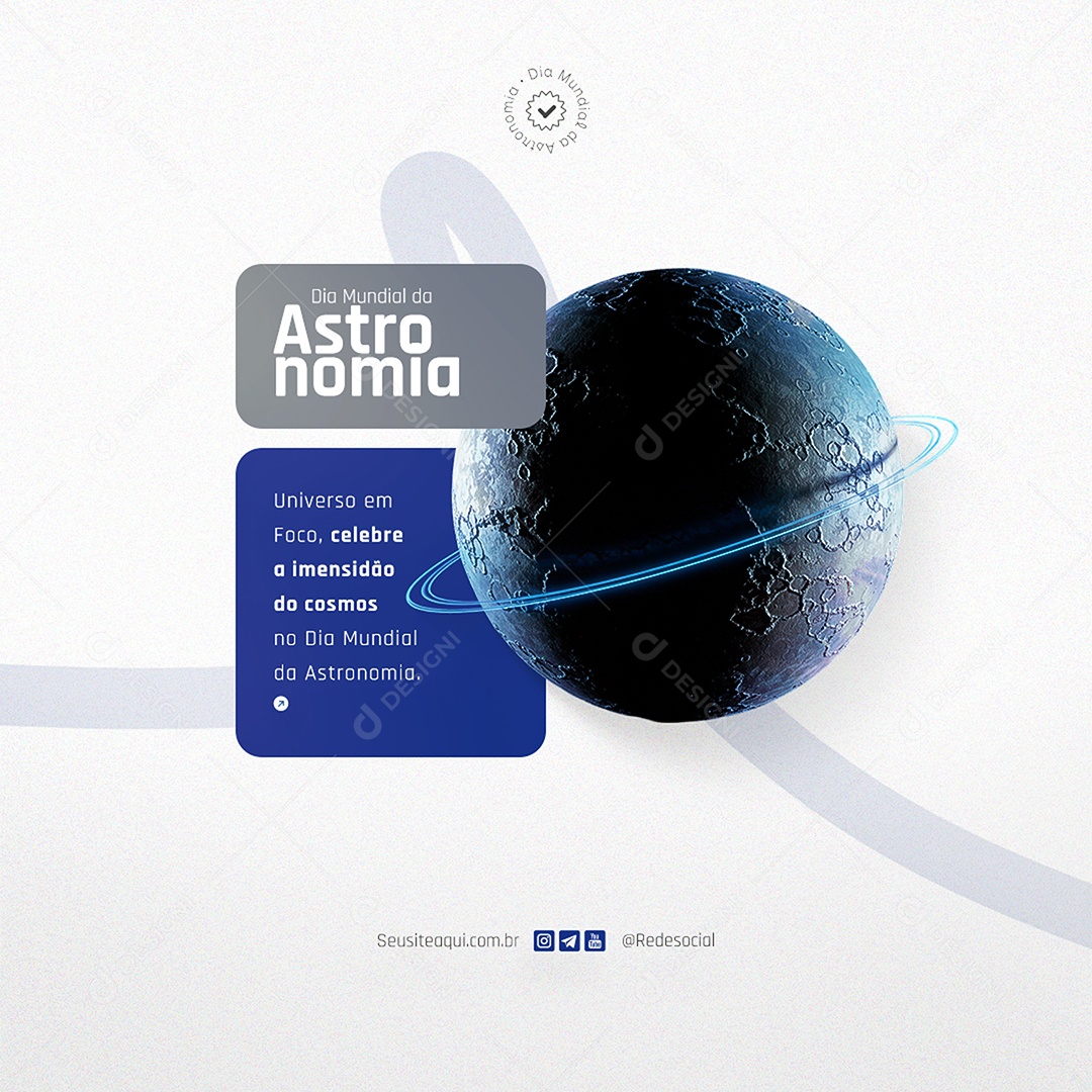 Social Media Dia Mundial da Astronomia PSD Editável