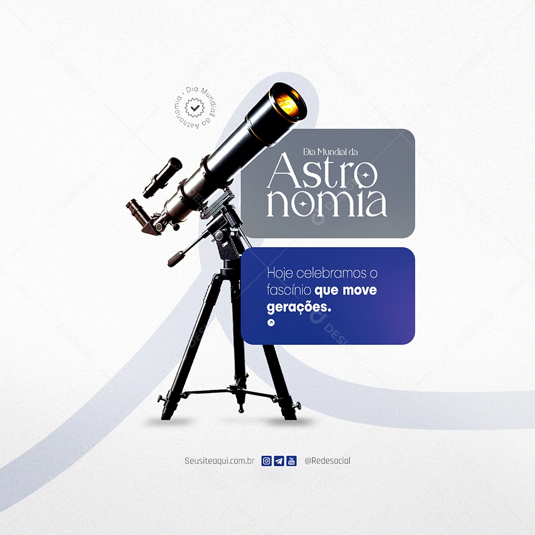 Social Media Dia Mundial da Astronomia PSD Editável