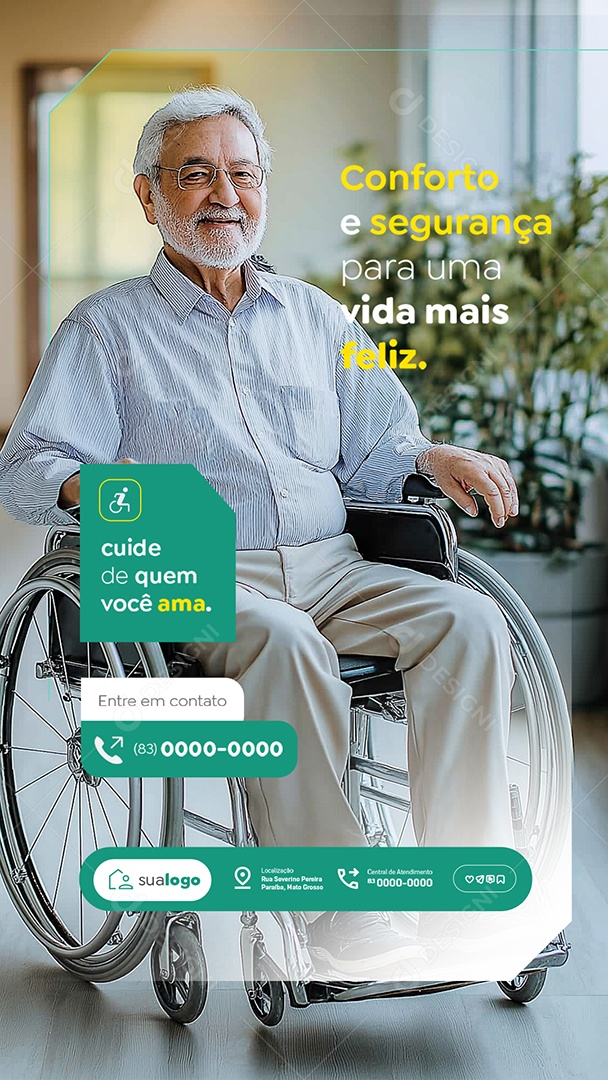 Story Casas de Idosos Conforto e Segurança Social Media PSD Editável