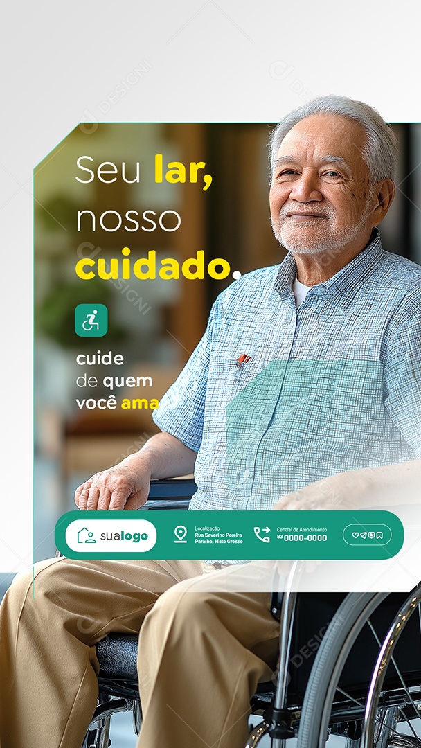 Story Casas de Idosos Seu Lar nosso Cuidado Social Media PSD Editável
