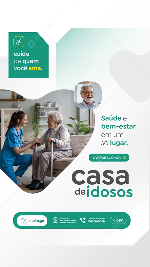 Story Casas de Idosos Cuide de Quem Você Ama Social Media PSD Editável