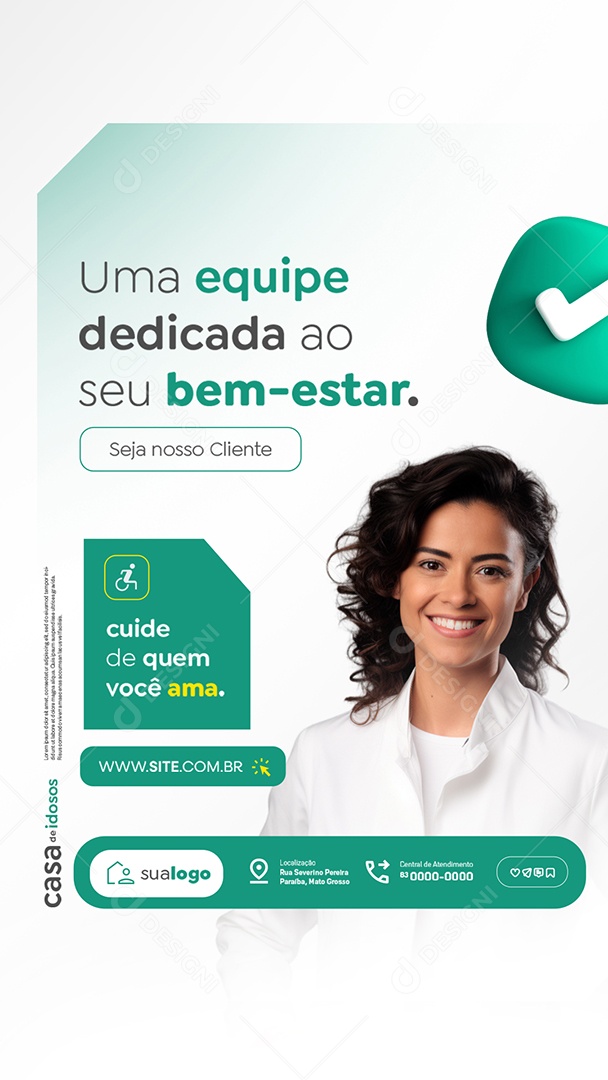 Story Casas de Idosos Uma Equipe Dedicada ao Seu Bem Estar Social Media PSD Editável