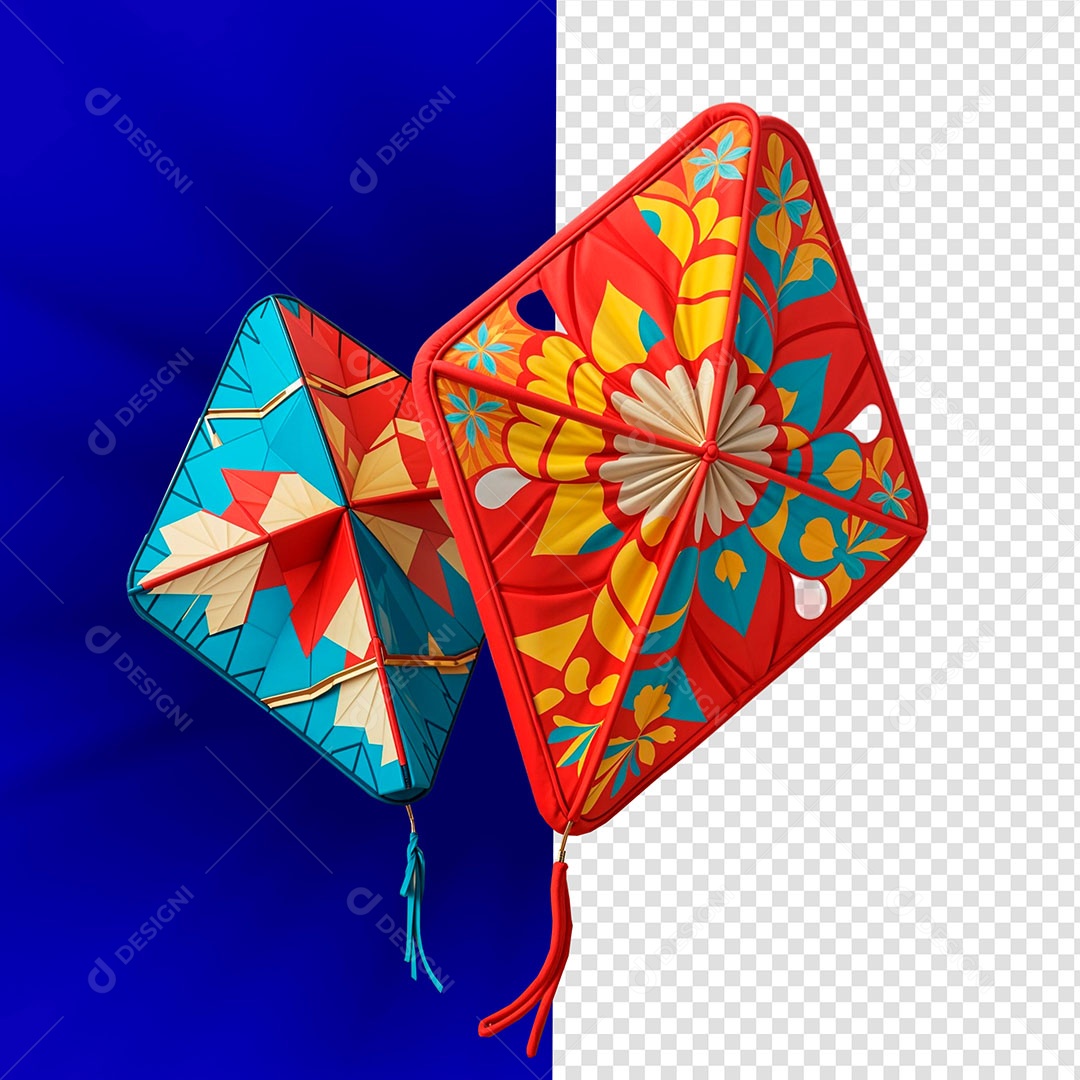 Balão de São João Elemento 3D Para Composição PSD