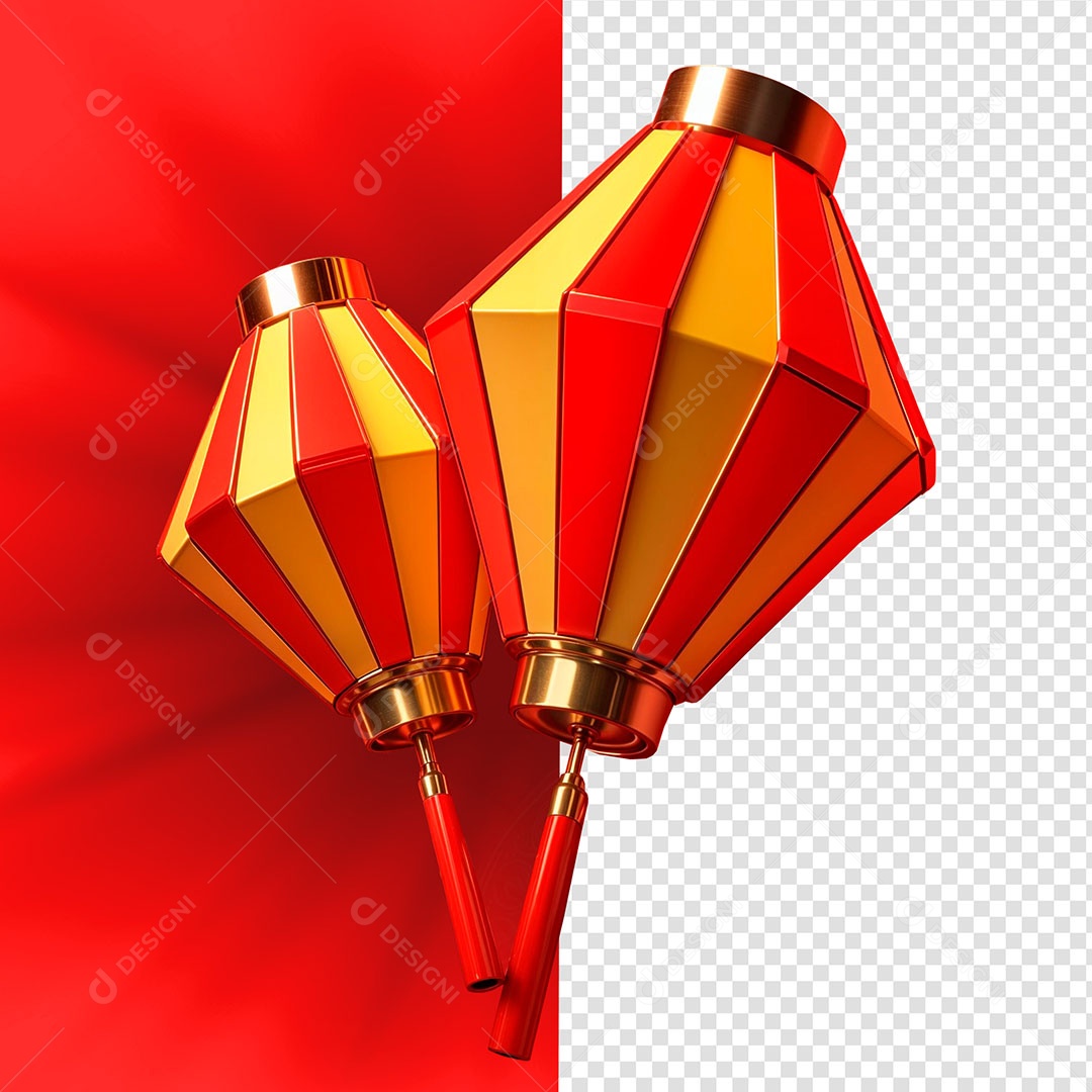 Balão de São João Elemento 3D Para Composição PSD