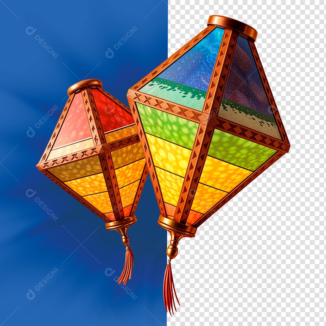 Balão de São João Elemento 3D Para Composição PSD