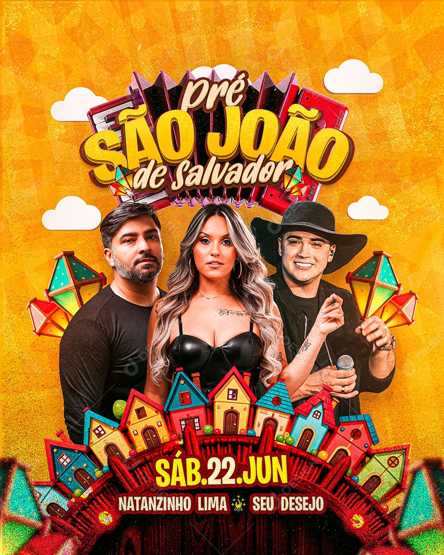 Flyer São João de Salvador Social Media PSD Editável